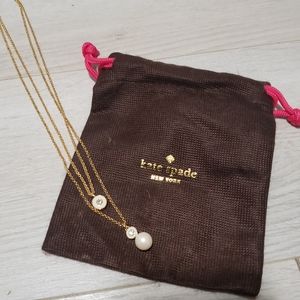 Kate Spade Pearly Delight double pendant necklace
